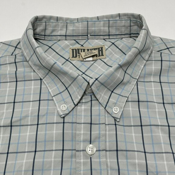 Duluth Button Dress Shirt Men 2XL Checker Plaid Preppy Workwear Casual Modern - Picture 8 of 11